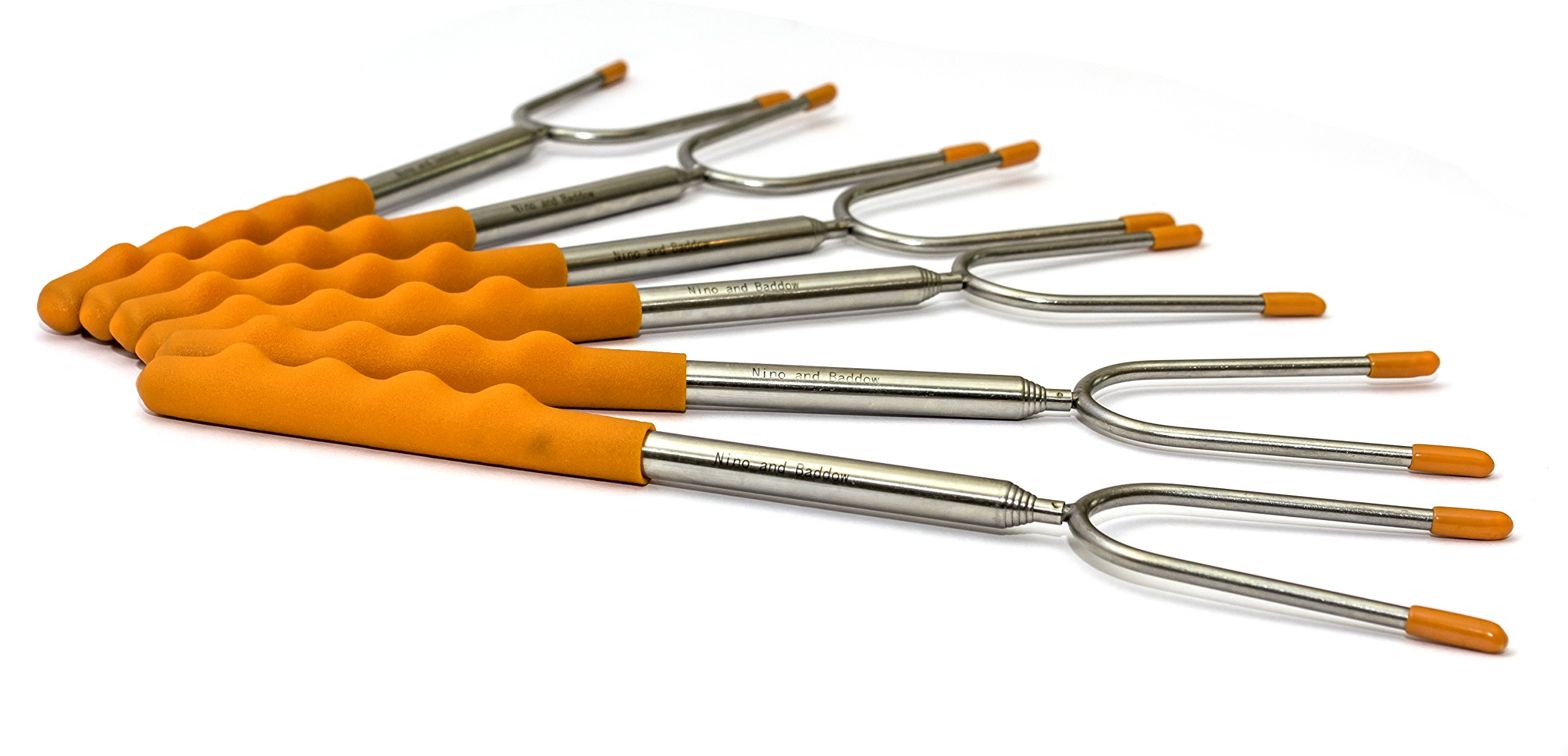 Nino and Baddow 6 Premium Marshmallow Roasting Sticks 45 Inches Extra