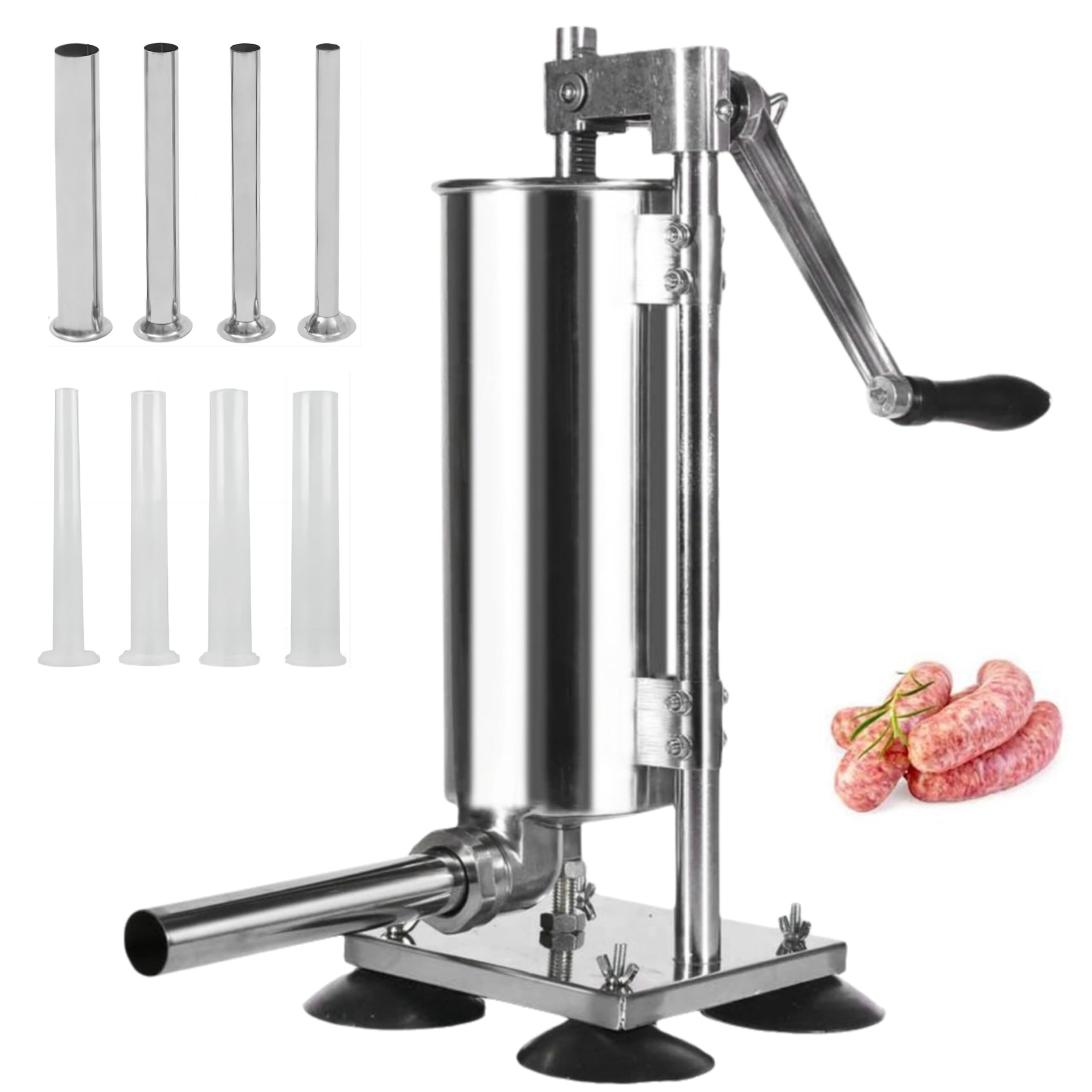 Photo 1 of Manual Sausage Stuffer, Vertical Sausage Stuffing Maker Machine, Stainless Steel Sausage Casing Meat Filling Machine with Stuffing Tube for Household Commercial Use, 3L 6 Lbs