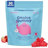 JoySpring Genius Kids Focus Gummies, Bacopa, 60 Count, Ages 4+ | Bacopa with gotu kola and rhodiola, herbal chewable gummy, sugar-free, no artificial dyes, ages 4 and up