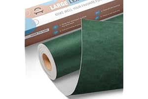 OAZ Large Leather Repair Patch Tape, 16"x 31.5" Self Adhesive Leather Repair Tape for Furniture, Leather Repair Kit for Car Seat, Couch, Sofa, Chair, Boat Seat - Classic Green