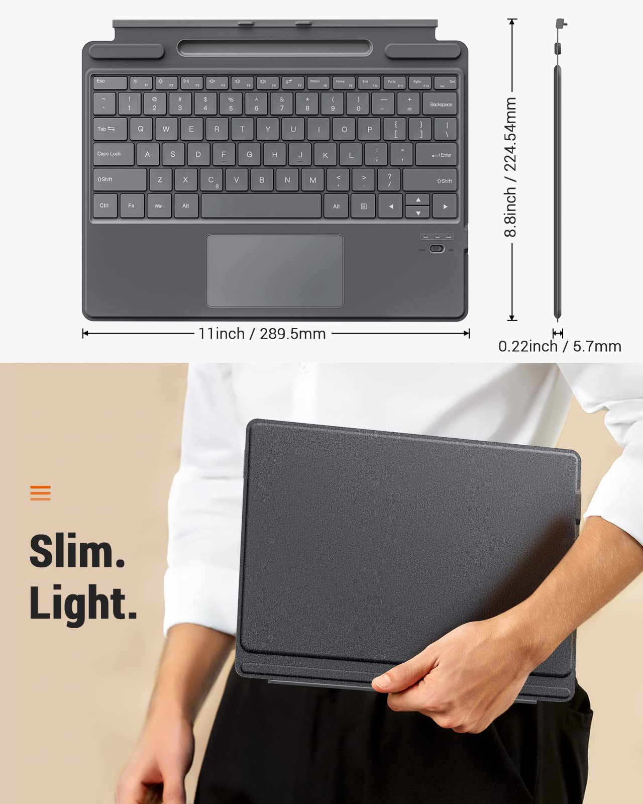 MoKo Type Cover Fits Microsoft Surface Pro 9 & Pro 9 13