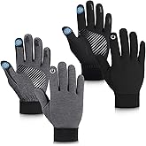Yearntown 2 Pairs Running Winter Gloves Touchscreen Warm Gloves Windproof Non-Slip Lightweight for Men Women Cycling Driving