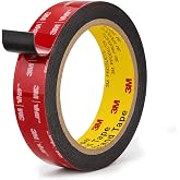 3M 5925 Double Sided Tape, 1 in x 16.4 ft Heavy Duty Foam Tape | 0.025 in Black Acrylic Foam, Water-Resistant Bond, for RV, Auto, LED Strips, Metal, Glass, Tile and Wood