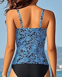 Aqua Eve Tankini Tops for Women Swimwear Top Only
