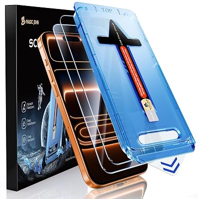 MAGIC JOHN 2 Pack for iPhone 17 Pro Max 6.9 inch Tempered Glass Screen Protector, Auto Dust-Elimination, Bubble Free, HD Clear, Easy Installation