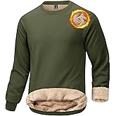 KEFITEVD Men's Sherpa Lined Sweatshirt Thermal Fleece Pullover Sweater Warm Crewneck Heavyweight Winter Shirt