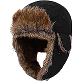 ACTLATI Kids Winter Trapper Hat for Boys Girls Snow Hats Toddler Waterproof Fleece Hunting Ski Hat with Earflap Age 1-8