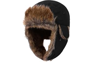 ACTLATI Kids Winter Trapper Hat for Boys Girls Snow Hats Toddler Waterproof Fleece Hunting Ski Hat with Earflap Age 1-8