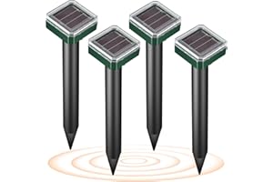 2025 New Upgraded Version Mole Repellent Solar Powered, Waterproof & Aesthetic Design, Ultrasonic Pest Deterrent for Moles, V