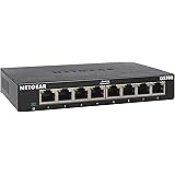 NETGEAR 8-Port Gigabit Ethernet Unmanaged Switch (GS308) - Desktop, Sturdy Metal Fanless Housing