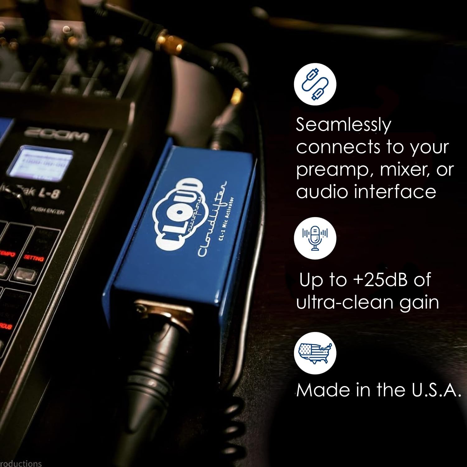 Cloud Microphones Cloudlifter CL-1 Mic Activator - Ultra-Clean Microphone Preamp Gain - USA Made