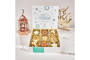 LAYLA'S DELICACIES Layla’s Delicacies Mediterranean Treats Gift Box for Ramadan Mubarak - Handmade Healthy Mixed Nutty Flavors Pastries - Halal, Vegetarian, Gluten Free - 9 Bite-Size Treats
