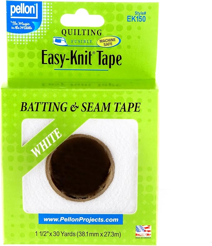 Pellon EasyKnit Soft fusible Batting & Seam Tape, Each, White