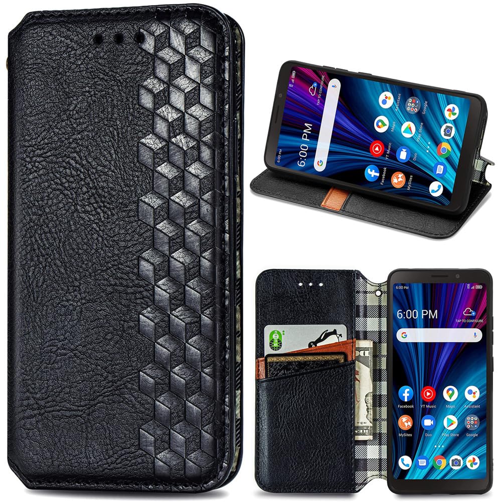 BaiFu Wallet Case for Motorola Moto G54 5G [Kickstand] [Magnetic Closure] [Card Slot] Geometric Cover for Motorola Moto G54 5G-03