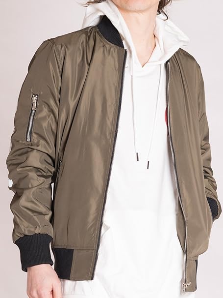 Amazon カーキ Ll Ma 1 メンズ ブルゾン Ma1 ロゴ プリントカラー 黒 白 緑 コート ジャケット 通販