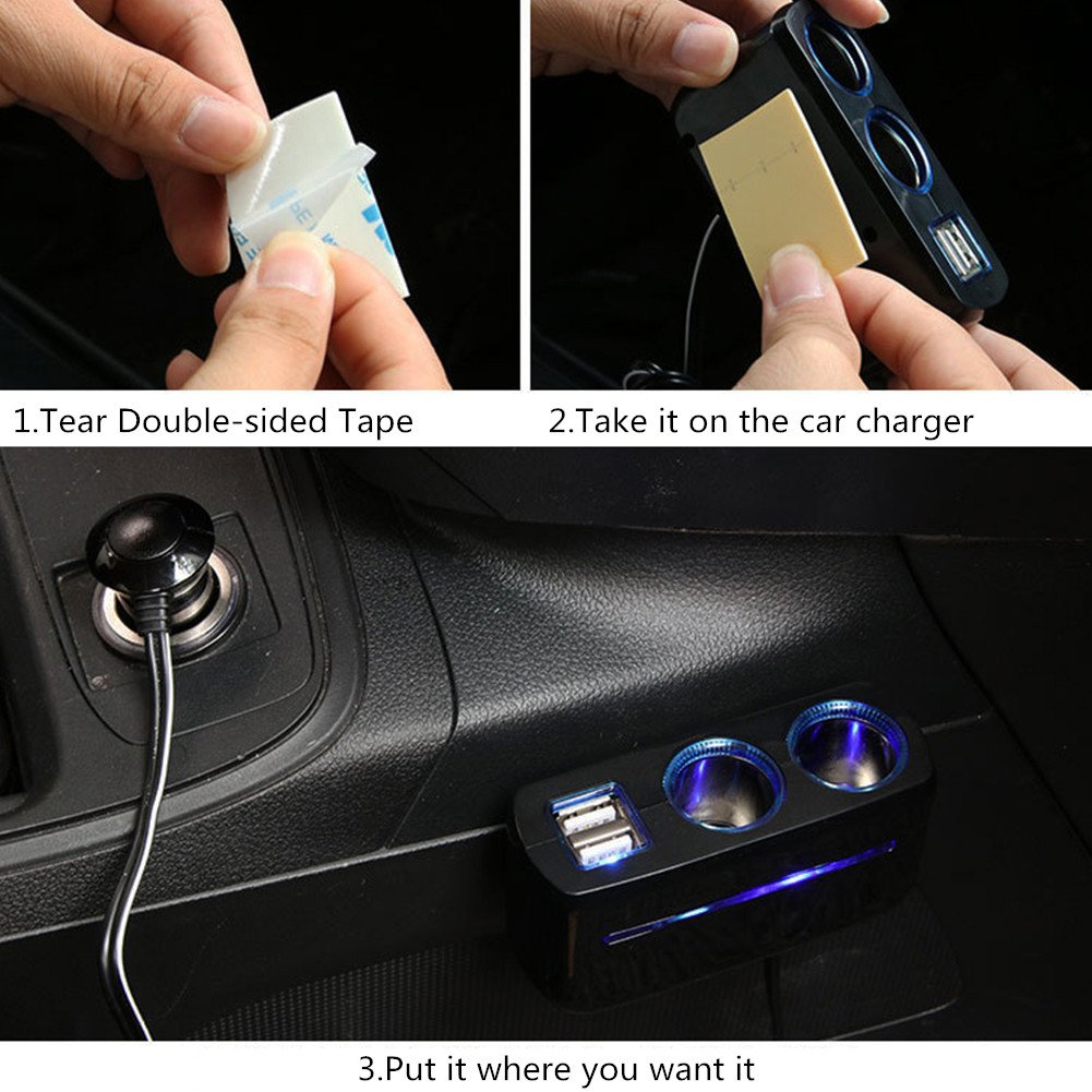 信頼 Gygesシガレットライター電源アダプタ 80 W 2ソケット車スプリッタソケット12 V 24 V Dcアウトレットスプリッタledライト3 1 Aデュアルusbポートの3 2 Ftケーブルfor Iphone Android Samsung Ipad Gpsダッシュカム B07dcnxwqh Pizzeria Bonino Com