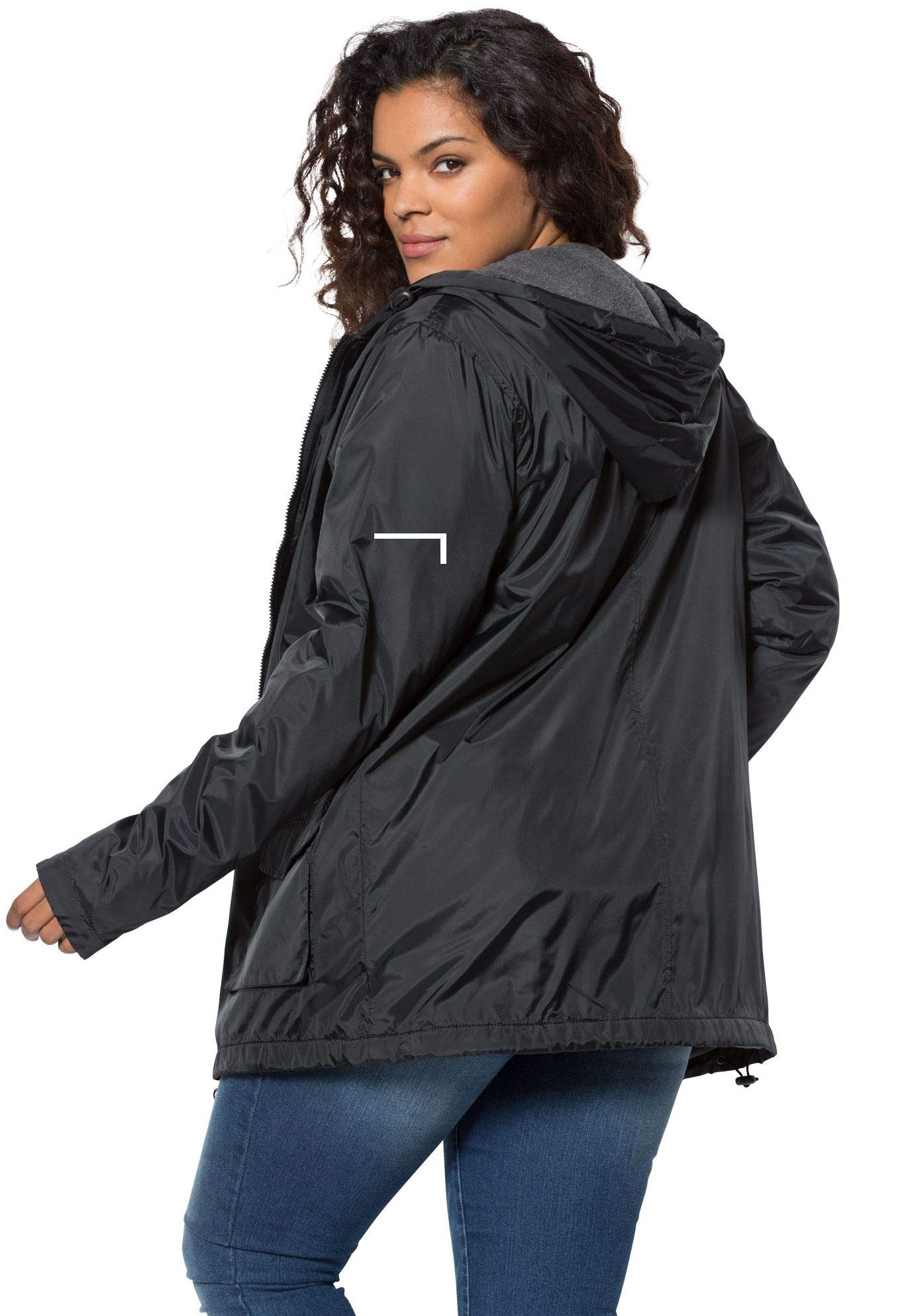 Download Roamans Women's Plus Size Hooded Jacket with Fleece Lining ...