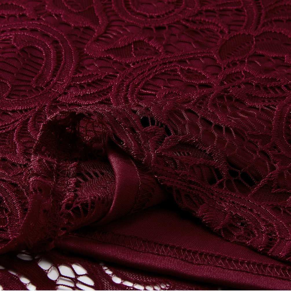 RAISEVERN Vestiti Donna Eleganti Sera Scollo a V Pizzo Abiti da Cerimonia Swing Abito Cocktail L