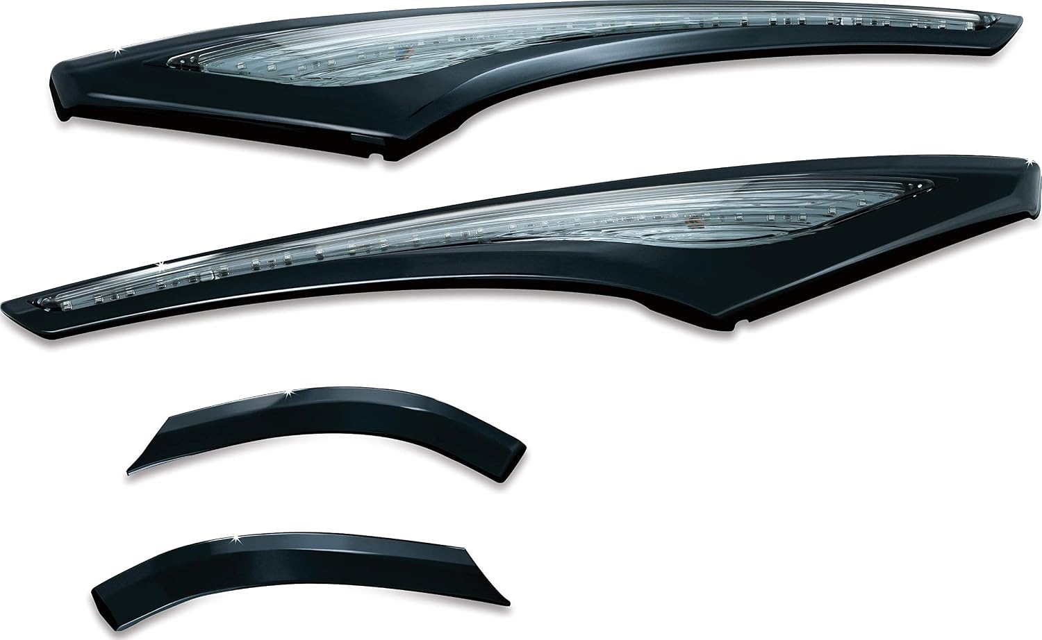 Kuryakyn 6972 Tri-Line Fairing Accents For Harley Touring/Trike 2014-2019 - Gloss Black Pair