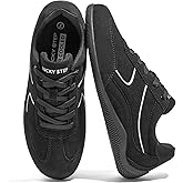 LUCKY STEP Women's Retro Casual Fashion Sneakers Classic Tennis Thin Sole Low Top Lightweight Running Trainer Trendy Cute Walking Shoes Comfortable Footwear