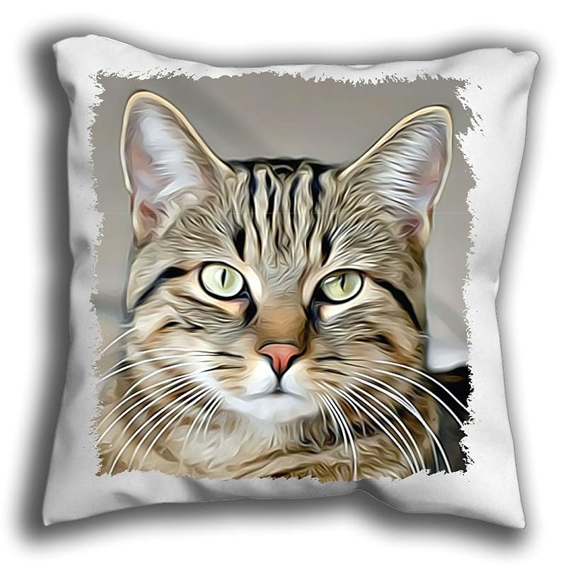 Tabby Cat Cushion Cover, Choice of sizes, Handmade 10 to 20 inch See