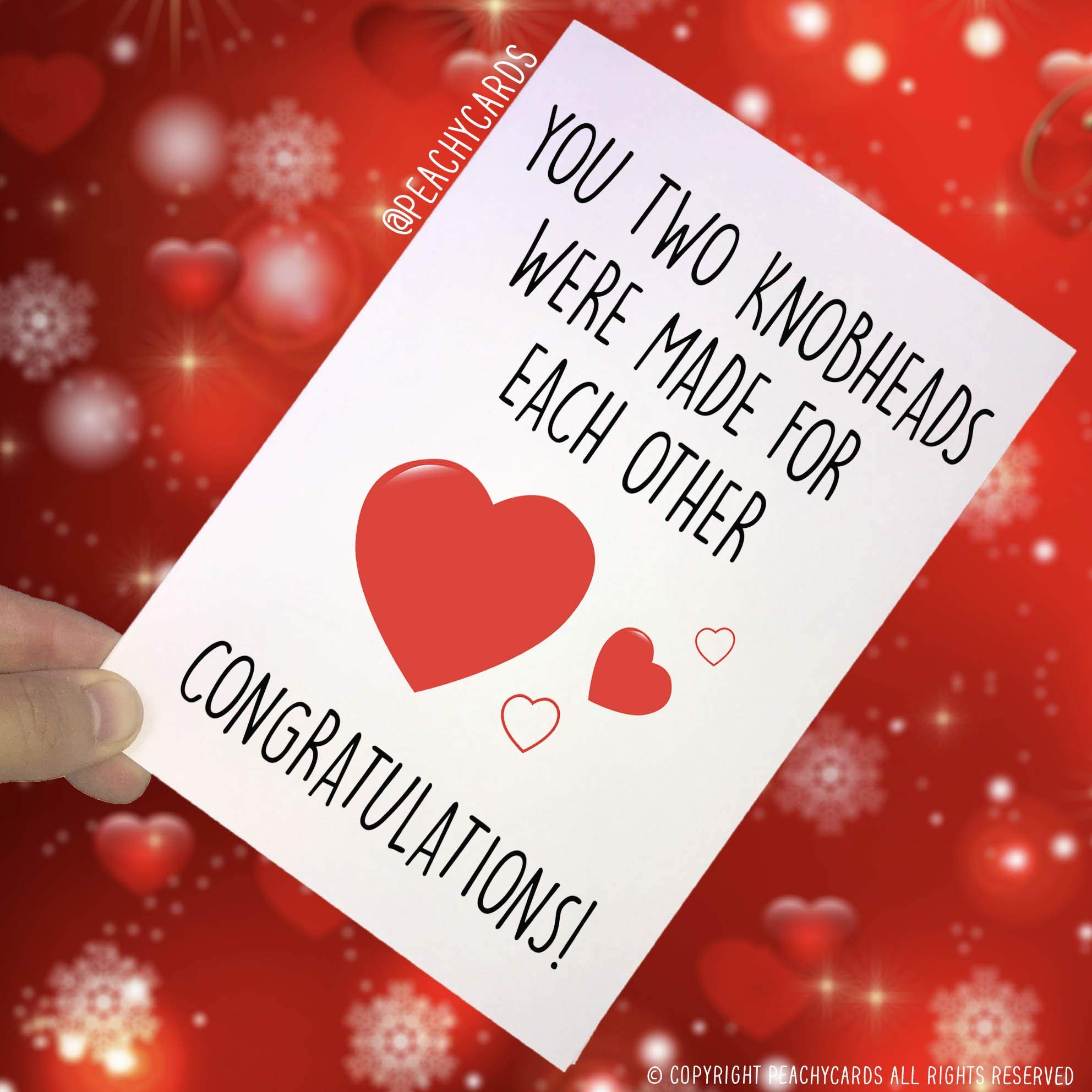 Funny Wedding Cards, Funny Engagement Cards, Congratulations Cards, Marriage Cards, Best Friend Daughter, Son, Made for Each Other Fun PC224