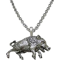 Kiola Designs Charging Wild Boar Pendant Necklace | Amazon.com