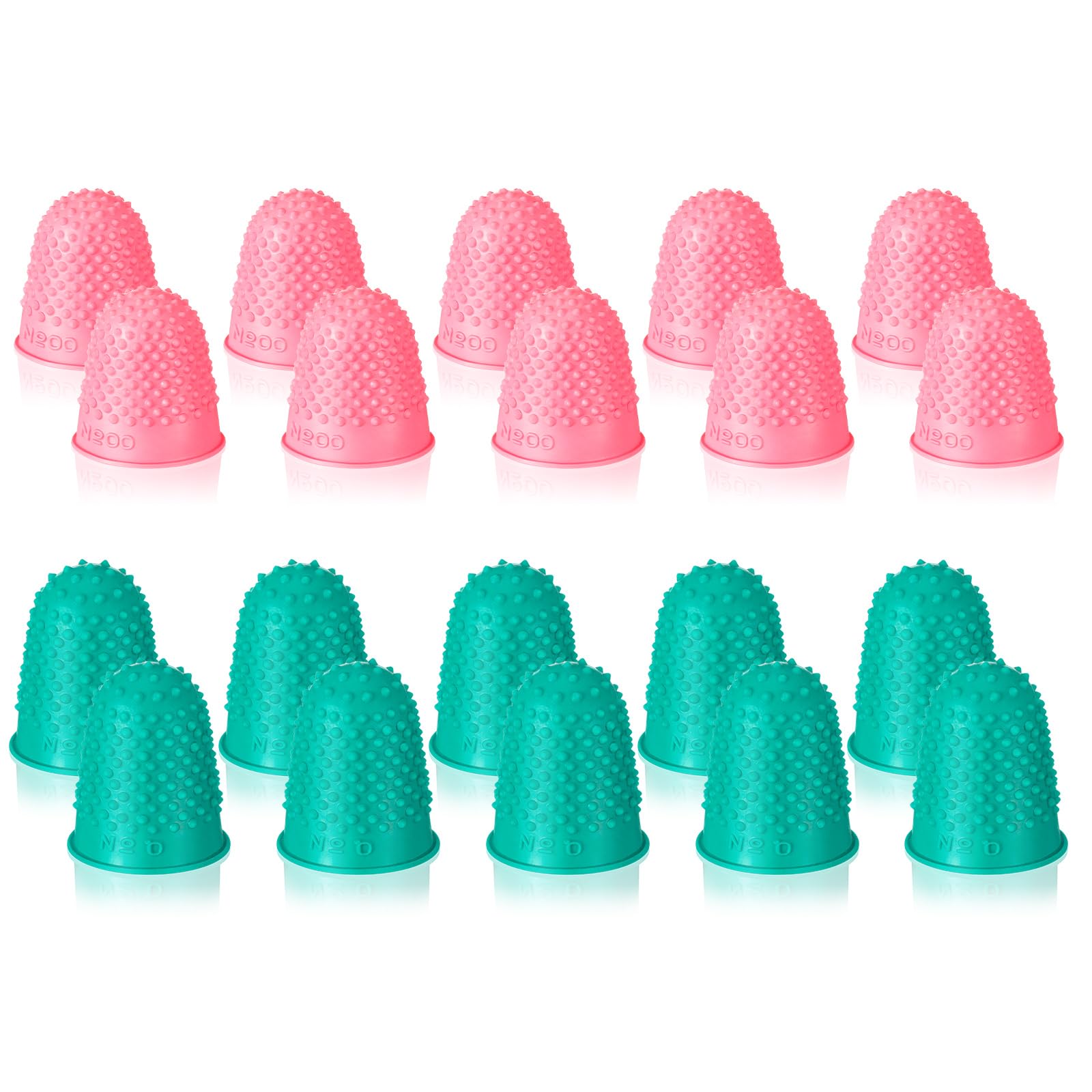 Photo 1 of SATINIOR 20 Pcs Rubber Fingers Tip Fingers Protectors Covers Thimble Money Counting Collating Writing Sorting Protectors Hot Glue Wax Rosin Resin Collating Writing Task Scrap(Xs S,Pink Green)