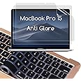 KEANBOLL 2 Pack Matte Anti-Glare Screen Protector For Apple MacBook Pro 15 Inch Retina Display 2012-2015(Model:A1398) with Surprise Keyboard Skin, Help For Your Eyes Reduce Fatigue