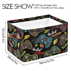 WELLDAY 2PCS Storage Basket Gamepad Large Foldable