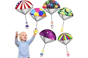 XOHNY 6 Pcs Parachute Toys for Kids, Tangle-Free Outdoor Flying Ducks - Birthday Gift for Boys Girls Ages 3-12, Unique Party Favors