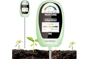 AiGerdinn Soil Test Kit, 2-in-1 Soil Moisture Meter, Soil pH Meter -Dual Dial-Simultaneously-Display Results-Soil pH Tester, Moisture Meter for House Plants,Garden,Lawn,Farm Indoor&Outdoor-LeafGreen