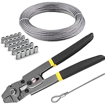 Stainless Steel Wire Crimping Tool Kit - 100FT Cable & 100 Sleeves Complete Set