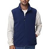 Mlgaril Men's Fleece Vest Full Zip Polar Fleece Sleeveless Jacket Lightweight Outerwear Golf Vests with Zipper Pockets