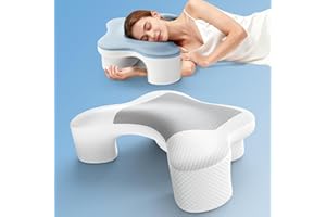 MONSAO Side Sleeper Pillow with Arm Hole, Ergonomic Memory Foam Cervical Pillow for Neck and Shoulder Pain Relief 2PCS Pillow