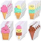 Teling 24 Pcs Ice Cream Party Favors Ice Cream Notes Small Cute Notebook Cones Pocket Notebook Mini Pocket Notepad for Office Gifts Rewards