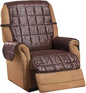 Carol Wright Gifts Faux Leather Recliner Cover, Color Brown, Brown