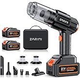 ZARIMI Car Vacuum Portable Cordless, 50000Pa High Power Rechargeable Dust Buster with 2 Batteries & Charger, 6-in-1 Handheld Vacuum Cleaners for Home, Car, Pet Hair, Keyboard, Graphite Black