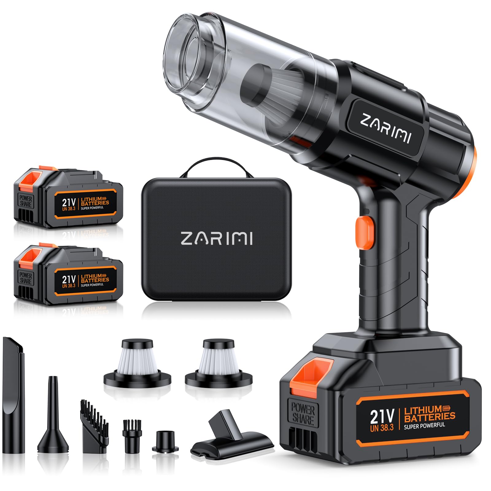 Photo 1 of ZARIMI Car Vacuum Portable Cordless, 40000Pa High Power Dust Buster, 6-in-1 Handheld Vacuum Cleaners for Home, Car, Pet Hair, Keyboard, Black