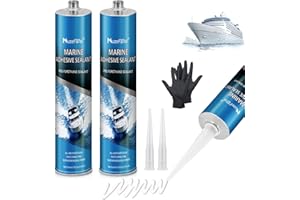 10.5 oz Marine Adhesive Sealant 5200 - High Bond Marine Sealants (White), Underwater Marines Caulking Sealant, Fast Curing, MuzeFansi Flexible Joint Sealants for Boats, Hulls, Decks, and RVs - 2 Pack
