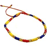 CharmsOfTheWorld Slim Handmade Bracelet from Medellin - Colombia Venezuela Ecuador Colors - Adjustable Knot