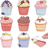 Geyee 8 Pcs Sticky Notes Cupcake Shaped Sticky Notes Yummy Notes Cute Kawaii Novelty Food Snacks Notepad Memo Note Notepad for Home Office Notebook Bookmarks School Supplies Students