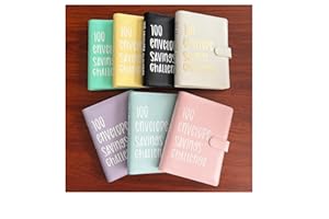 BKDRL 100 envelopes Money Saving Challenge | Easy and Fun Way to Save $5,050 - Savings Challenges Binder, Savings Challenges Book with envelopes (Color : Purple)