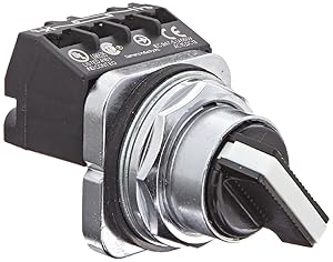 Siemens 52SA2AABA1 Heavy Duty Selector Switch Unit, Water and Oil Tight, 2 Positions, Short Lever, Maintained Operation, A Cam, 1NO + 1NC Contact Blocks