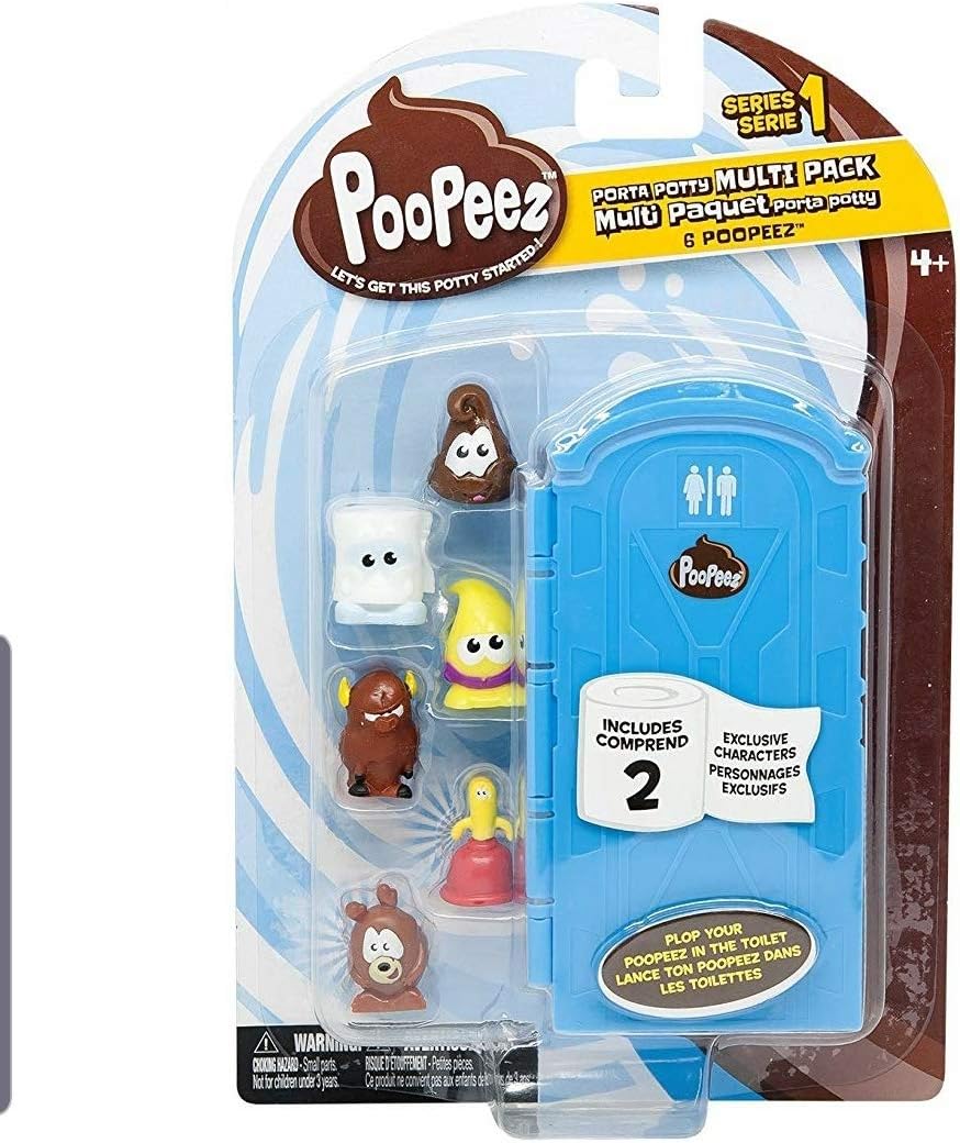 PooPeez Porta Potty Multi Pack Toys With 6 Poopeez Figures
