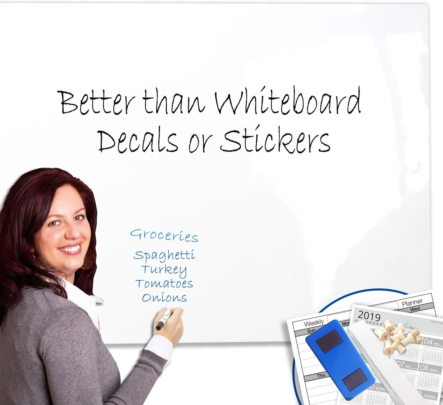 Dry Erase Blank Laminated Jumbo Wall Poster Sheet, 38-Inch by 50-Inch (38Wx50L) : Office Products