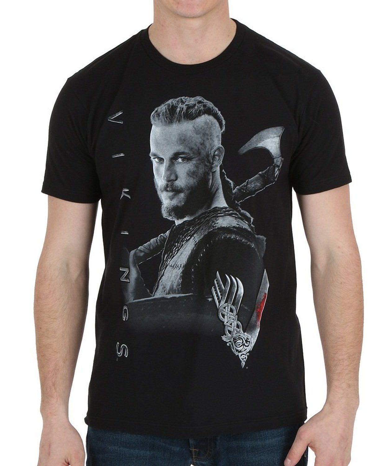 Vikings Ragnar Lothbrok T-shirt Black Small