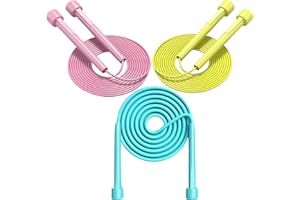 SUFEASDF Jump Rope, Adjustable Kids Jump Rope Set, Tangle Free Skipping Rope, Lightweight Jump Ropes for Fitness, 9.2ft Pvc Jump Rope for Kids 8-12, Women, Men - Jumping Rope for Workout