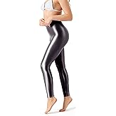 SOFSOT Plus Size High Waist Workout Leggings Shiny Pilates Pants Shimmer Yoga Tights for Women