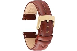 OTTOODY Leather Watch Bands Quick Release, Elegant Top Grain Leather Watch Straps for Men & Women, Choice of Color & Width - 18mm, 19mm, 20mm, 21mm or 22mm Wristbands Bracelet for Watch & Smartwatch